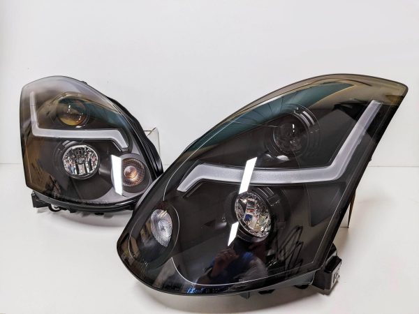 Black 3D LED DRL Projector Head Lights for 01-06 Nissan Skyline 350GT INFINITI G35 V35 headlights