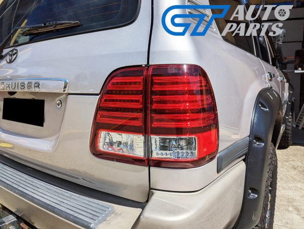 Clear Red LED Tail Lights for 98-07 TOYOTA LAND CRUISER FJ100 LC100 taillights