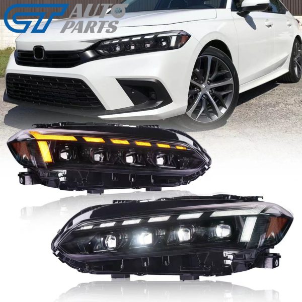 OLED 3D Full LED Sequential Blinker Headlights for 21+ Honda Civic Type R FL1 FL5