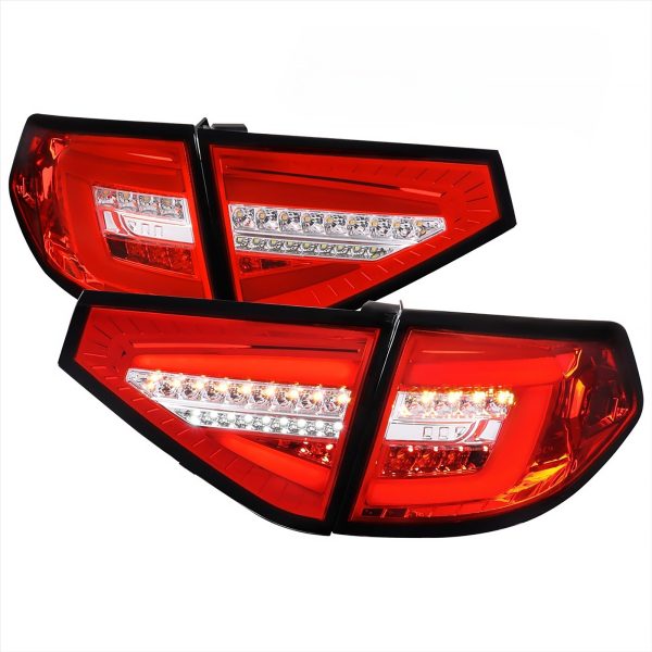 Spec D Clear Red 3D LED Tail light Dynamic Signal for 08-13 Subaru Impreza G3 WRX RS STI Hatchback taillights
