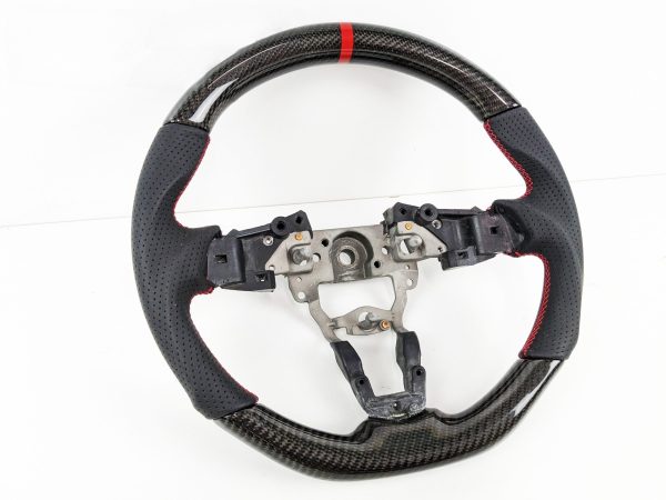 CF Carbon Leather Steering wheel Red Stitching / Red Line for 2015-2022 Mazda MX5 ND GT