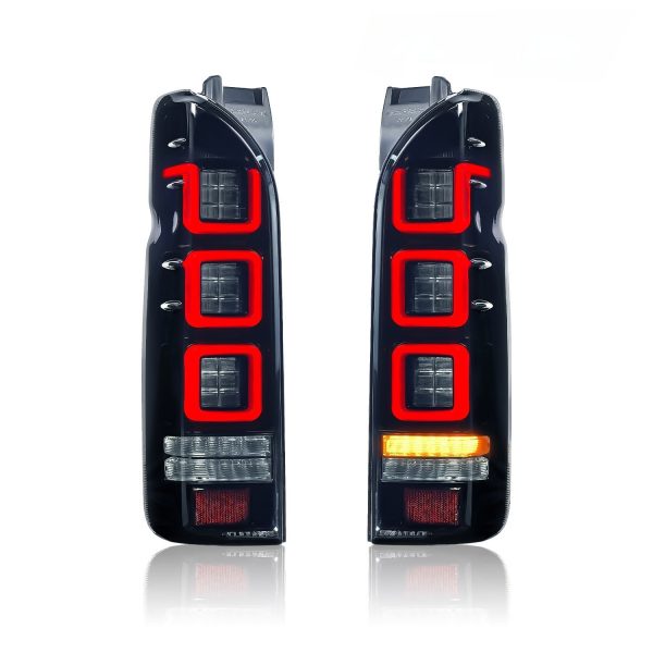 Smoke Red V3 3D Full LED Tail Lights for 04-20 Toyota Hiace Van taillights