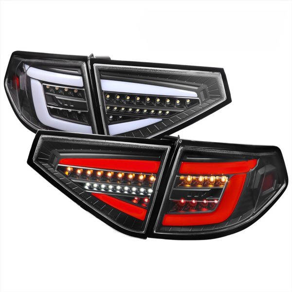 Spec D Black 3D LED Tail light Dynamic Signal for 08-13 Subaru Impreza G3 WRX RS STI Hatchback taillights