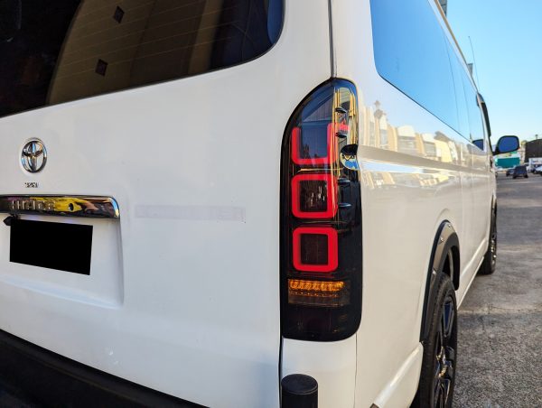 Smoke Black V3 3D Full LED Tail Lights for 04-20 Toyota Hiace Van taillights