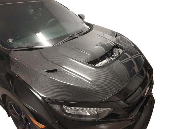 VARIS ARISING II Style Carbon Fibre Vented Bonnet for 2017-2021 Honda Civic 10th Gen FK8 Type R