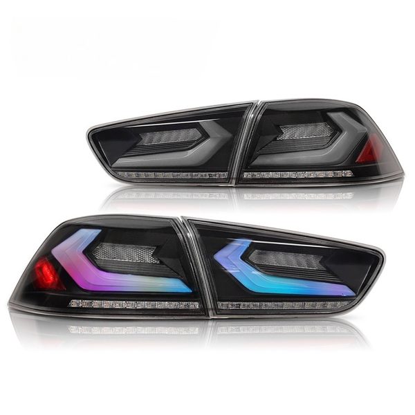 V4 Smoke RGB 3D LED Tail lights for 07-18 Mitsubishi Lancer CJ EVO X VRX taillights