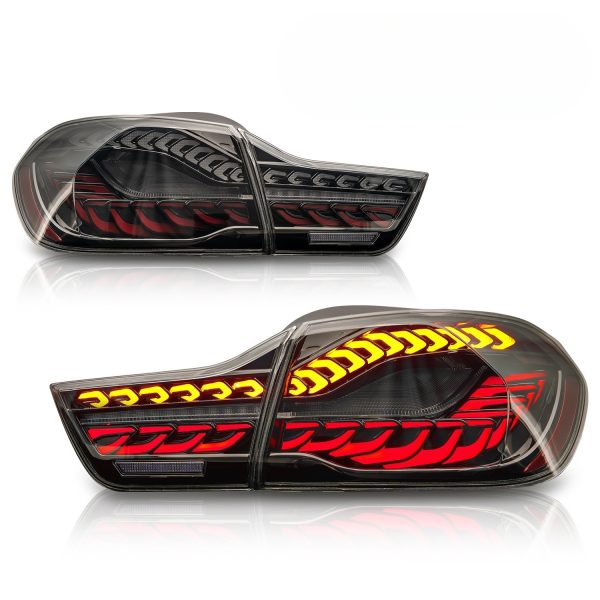 Black 3D OLED Sequential Tail Lights For 2014-2020 BMW F32 F33 F82 F83 M4 4 series taillights
