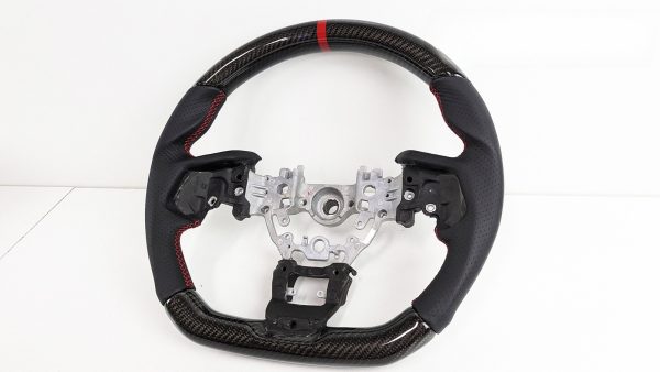 Carbon CF Leather Steering Wheel Red Line+ Stitching for 2022+ Subaru WRX VB VN