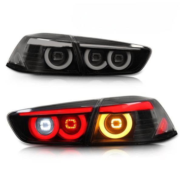 Smoke REVO LED Tail lights for 07-18 Mitsubishi Lancer CJ EVO X VRX taillights