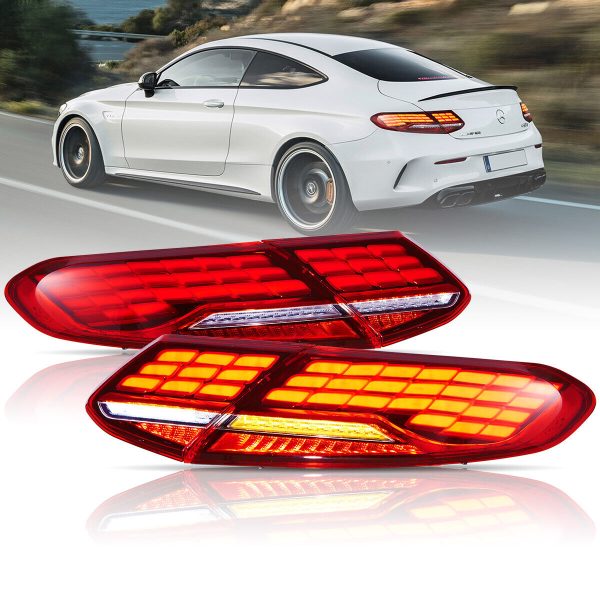 Ful LED Taillights for 15-21 Mercedes Benz C Class Coupe C63 W205 tail lights
