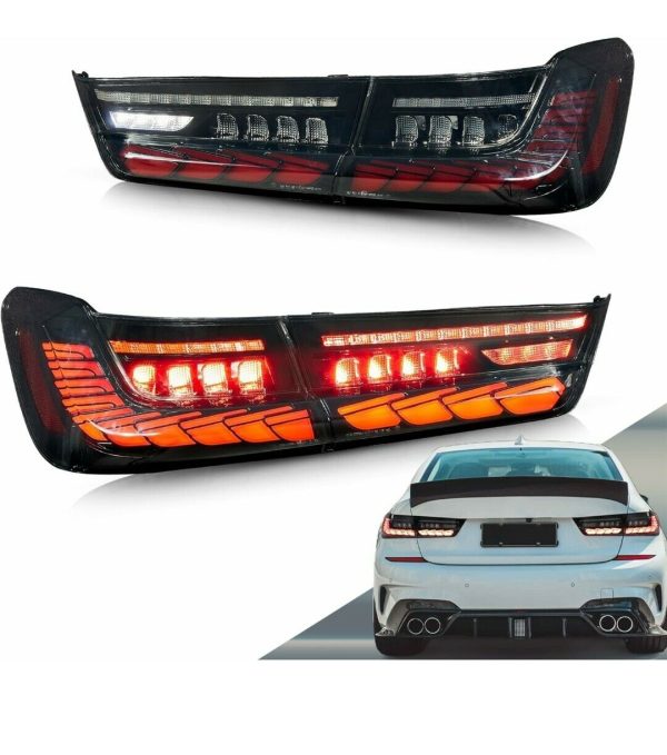VLAND GTS SMOKED LED TailLights W/Animation For 19-24 BMW 3 Series G20 G80 M3 330i 340i