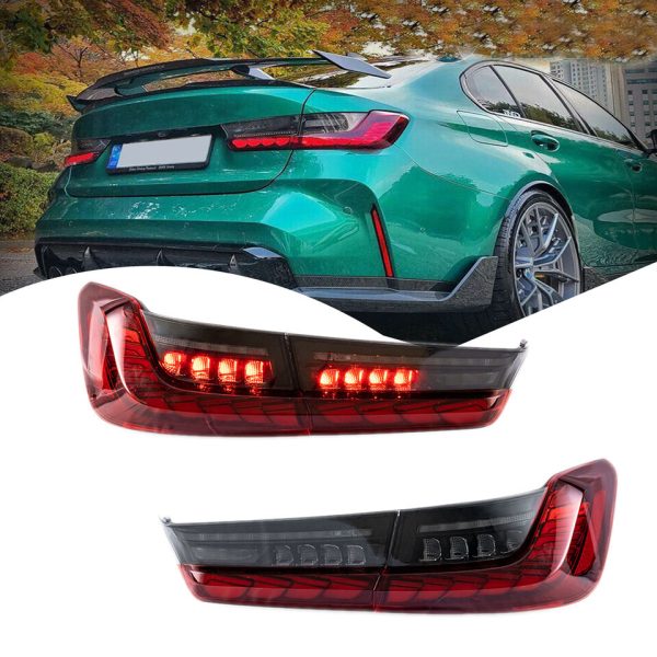 VLAND GTS Clear Red LED Taillights W/Animation For 19-24 BMW 3 Series G20 G80 M3 330i 340i
