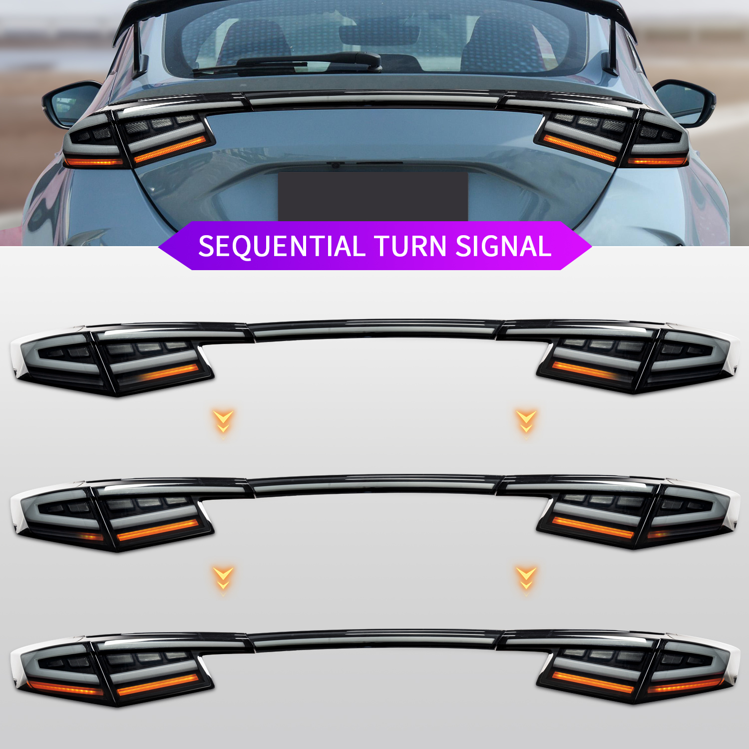 Elite Series 3D Full LED Sequential Taillights for 21-24 Honda Civic Type R FL1 FL5 tail lights