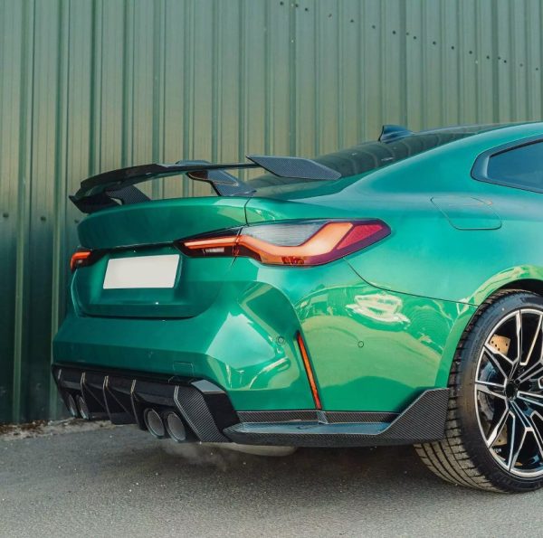 Dry Carbon Fiber Rear Bumper Side Splitter For 21-24 BMW M4 G82 G83