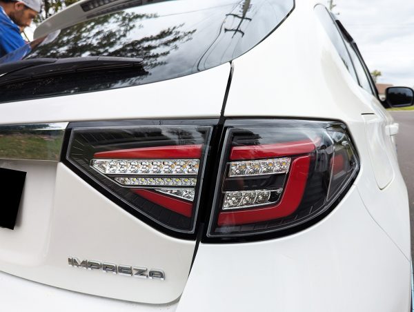 Spec D Black Red 3D LED Tail light Dynamic Signal for 08-13 Subaru Impreza G3 WRX RS STI Hatchback taillights