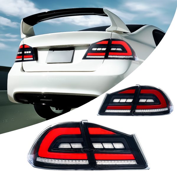 Smoke Black LED Sequential Taillights for 05-12 Honda Civic FD2 FD1 FD3 tail lights