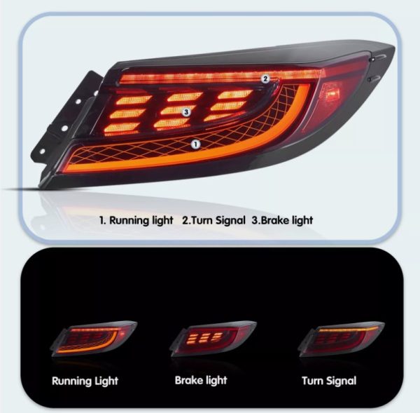 Red LED Dynamic Taillights for 22+ Toyota GR86 Subaru BRZ tail lights
