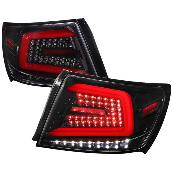 Spec D Jet Black LED Taillights for 08-13 Subaru Impreza WRX STI G3 4D tail lights