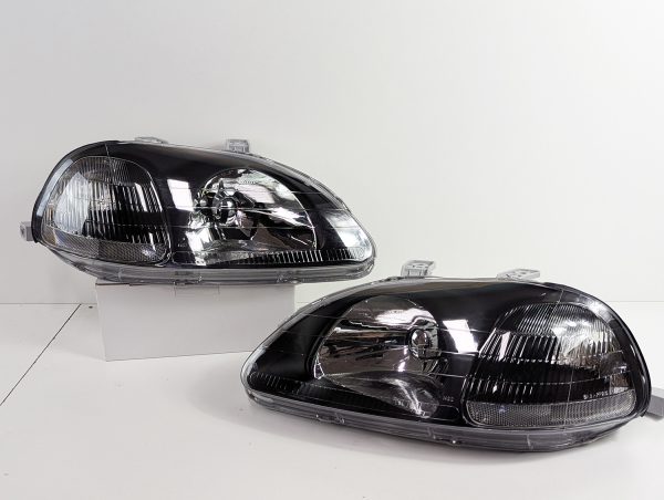 EK9 Type R OEM Style Black Headlights for 96-98 Honda Civic EK VTI