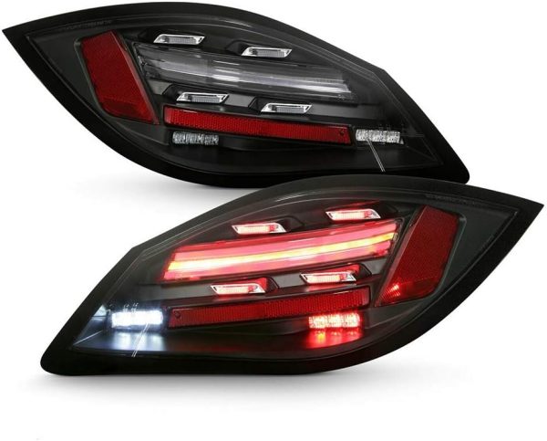 Premium OLED Tube Full LED Tail Light for 2009-2012 Porsche 987.2 Boxster Cayman-Matte Black Housing