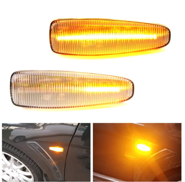 Clear Dynamic LED Indicator blinker light for Mitsubishi Lancer CJ EVO X VRX
