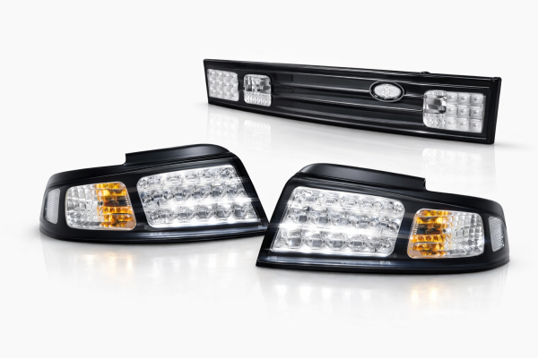 Limited JDM Black Type LED Taillights & Garnish for 93-98 NISSAN SILVIA S14 200SX
