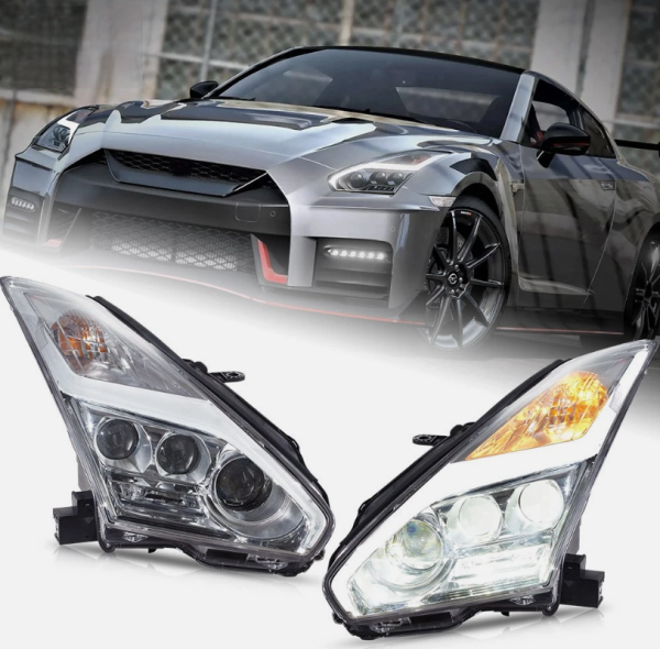 VLAND LED Headlights For Nissan GT-R R35 2008-2023 Facelift Style Sequential