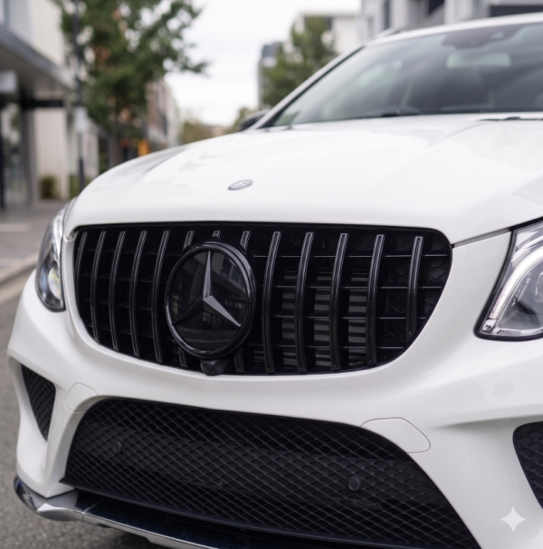 Gloss Black AMG Panamericana Style Front Grille for 15-19 Mercedes-Benz W166 GLE-Class