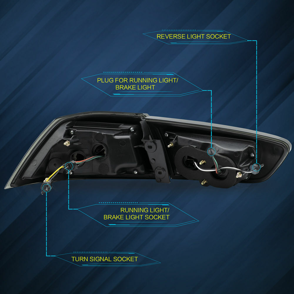 VLAND Smoked LED Tail Lights For 2008-2019 20 Mitsubishi Lancer Start-up Animation