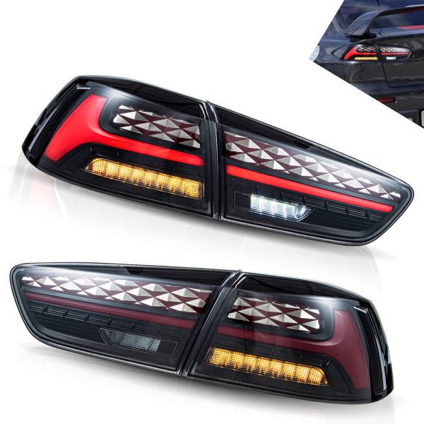 Vland Mitsubishi Lancer & EVO X LED Tail Lights Smoked Lens Sequential Indicator