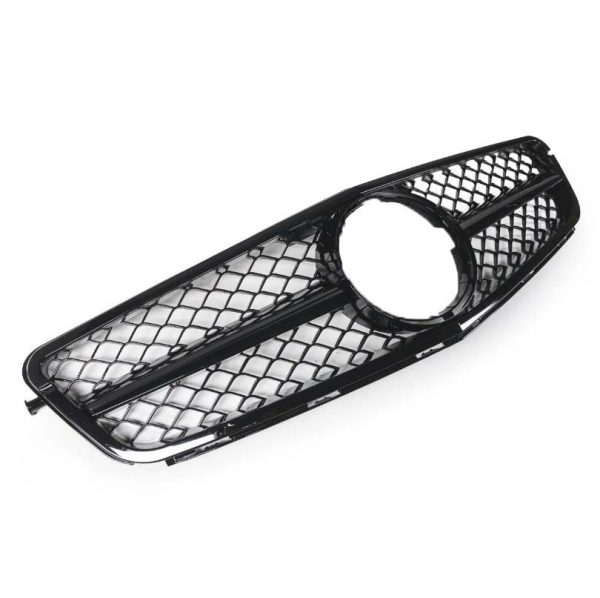 Gloss Black AMG C63 Front Bumper Bar Grille for 07-11 Mercedes-Benz W204 C63 Sedan Wagon